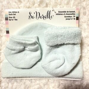 Baby Blue Mittens & Hat Set